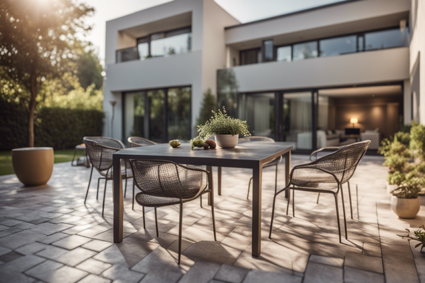 terrasse tapis de pierre